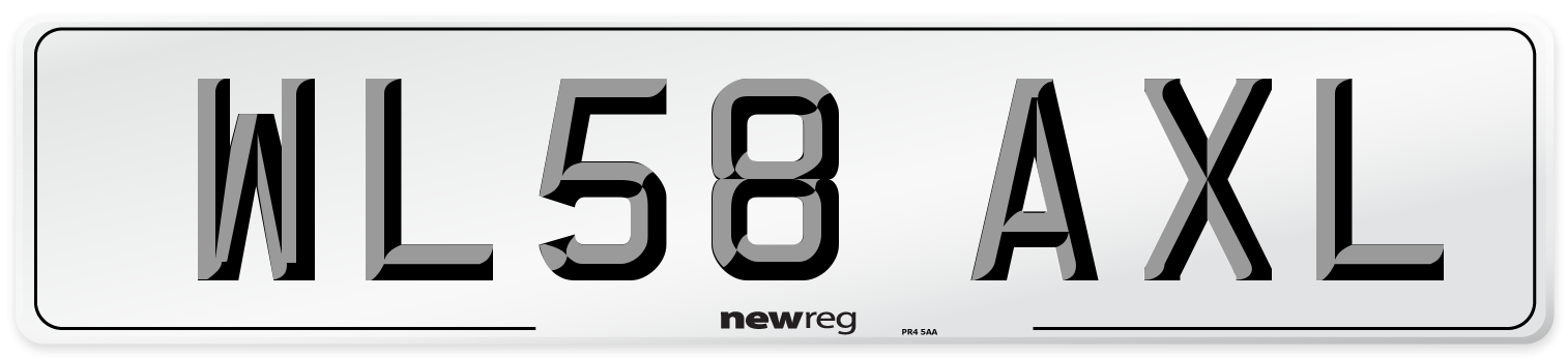 WL58 AXL Number Plate from New Reg